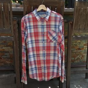 GUESS Los Angeles Mens L/S Plaid Shirt Size L